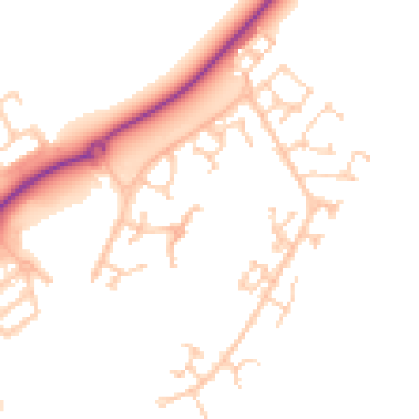 Daytime road noise heatmap for BN23 5AN