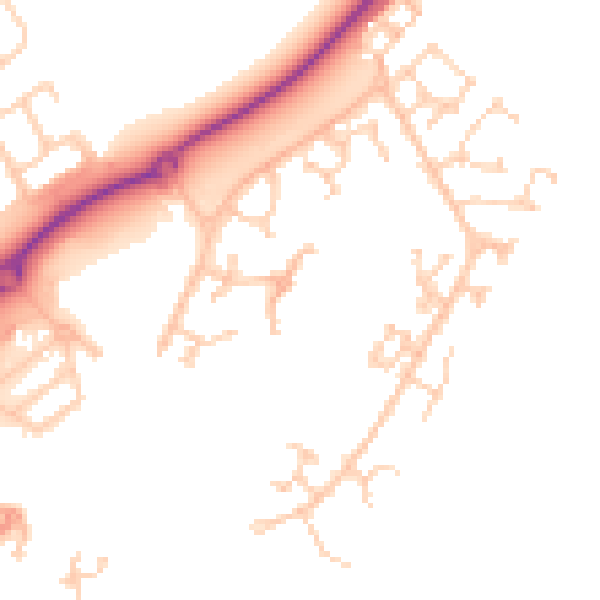 Daytime road noise heatmap for BN23 5AP