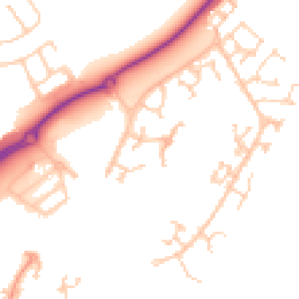 Daytime road noise heatmap for BN23 5AR