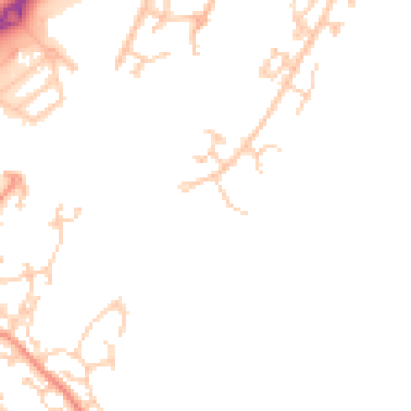 Daytime road noise heatmap for BN23 5AU