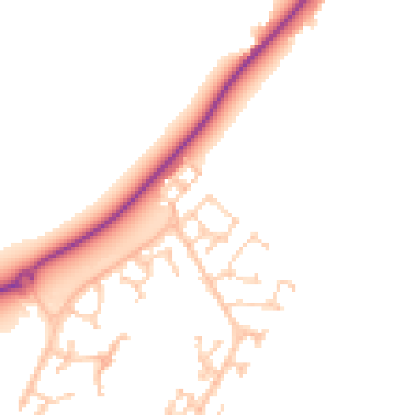 Daytime road noise heatmap for BN23 5BA