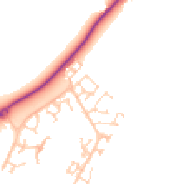 Daytime road noise heatmap for BN23 5BB