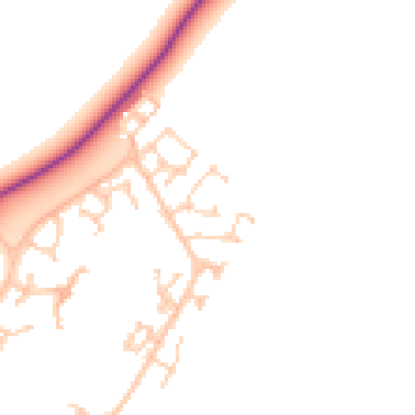 Daytime road noise heatmap for BN23 5BE