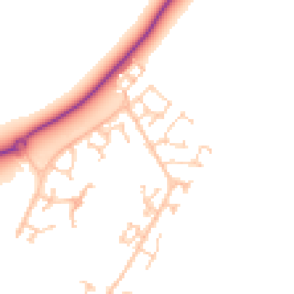Daytime road noise heatmap for BN23 5BL