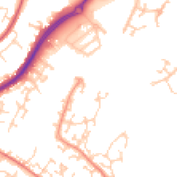 Daytime road noise heatmap for BN23 5BN