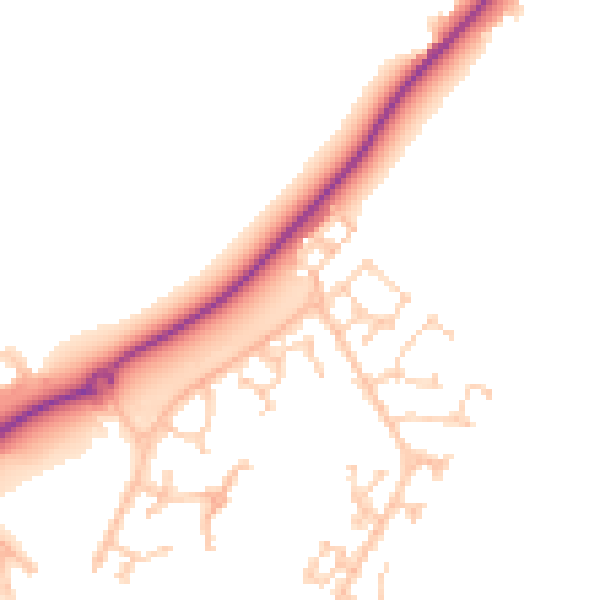Daytime road noise heatmap for BN23 5BQ