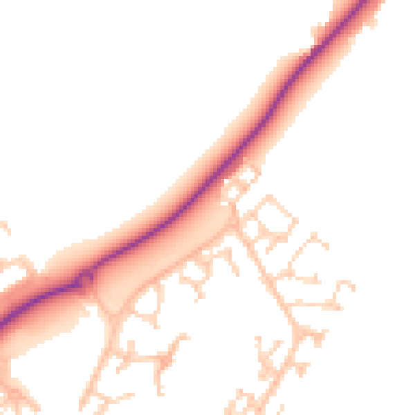 Daytime road noise heatmap for BN23 5BS