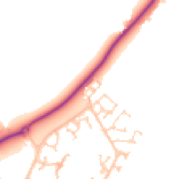 Daytime road noise heatmap for BN23 5BU