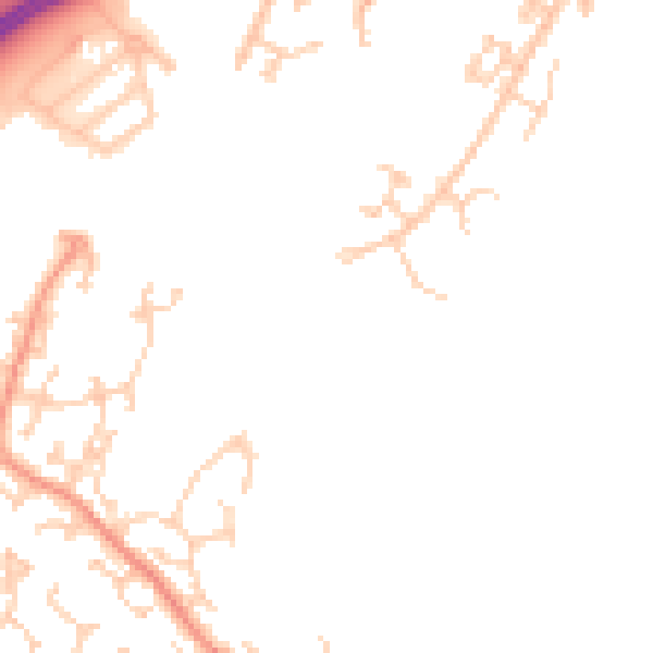 Daytime road noise heatmap for BN23 5DD