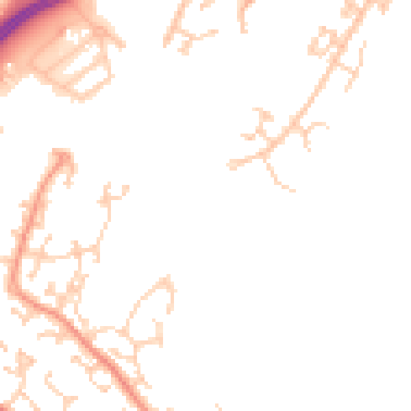 Daytime road noise heatmap for BN23 5DE