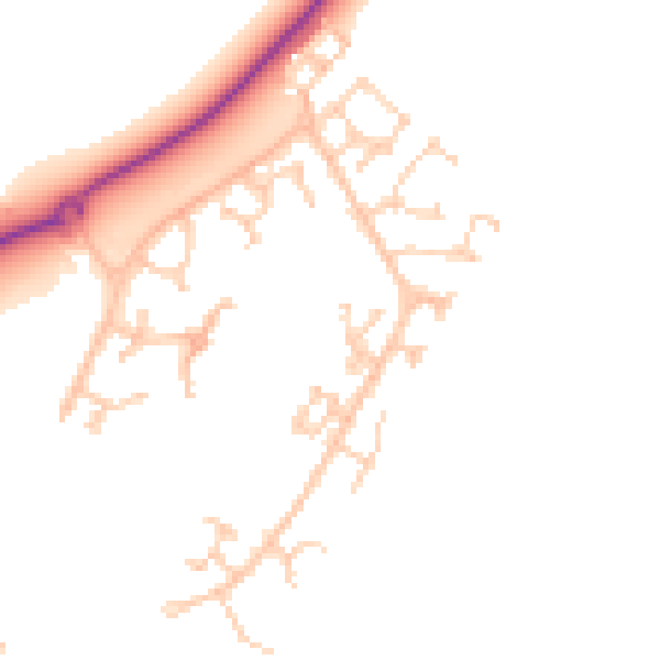 Daytime road noise heatmap for BN23 5NA