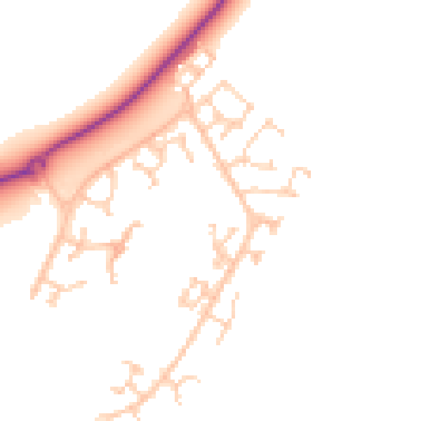 Daytime road noise heatmap for BN23 5NB