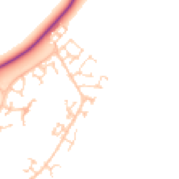 Daytime road noise heatmap for BN23 5PP
