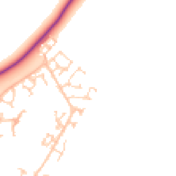 Daytime road noise heatmap for BN23 5PQ