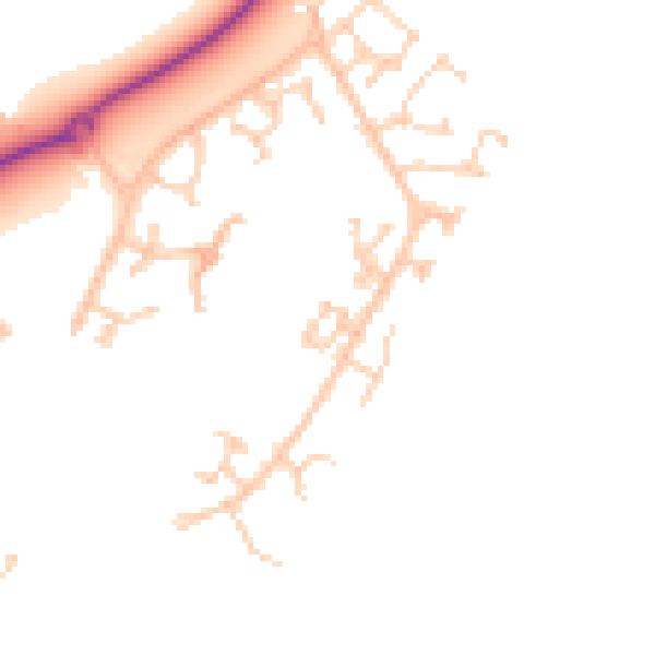 Daytime road noise heatmap for BN23 5PS