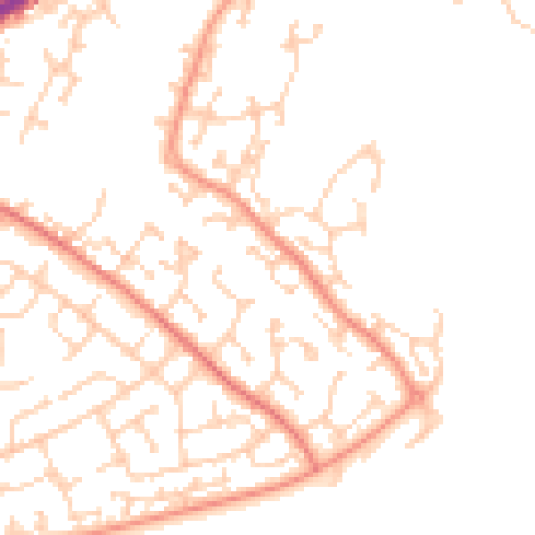 Daytime road noise heatmap for BN23 5RA