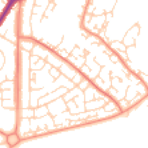 Daytime road noise heatmap for BN23 6AU