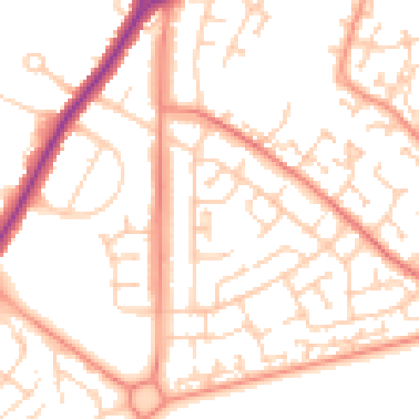 Daytime road noise heatmap for BN23 6BN
