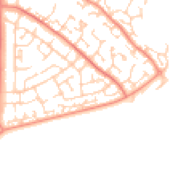 Daytime road noise heatmap for BN23 6ER