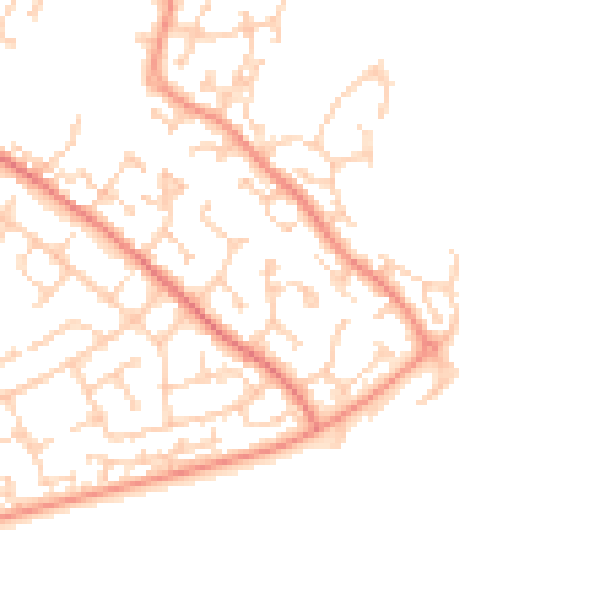 Daytime road noise heatmap for BN23 6HE