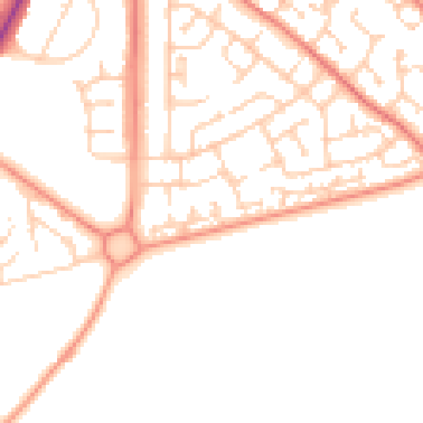 Daytime road noise heatmap for BN23 6HW