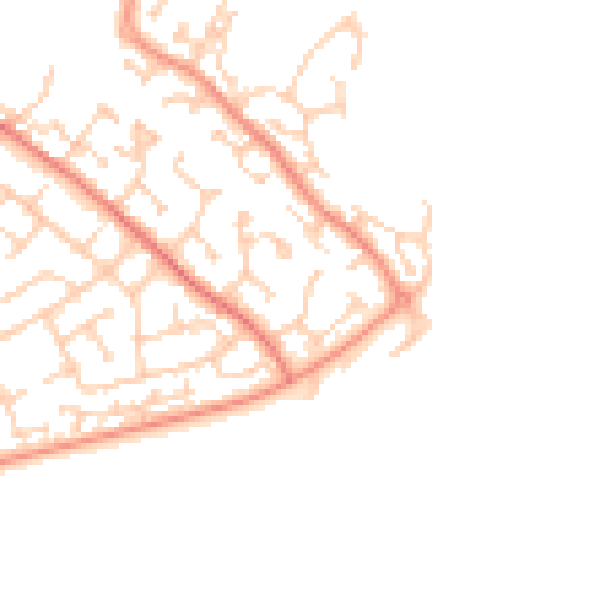 Daytime road noise heatmap for BN23 6RR