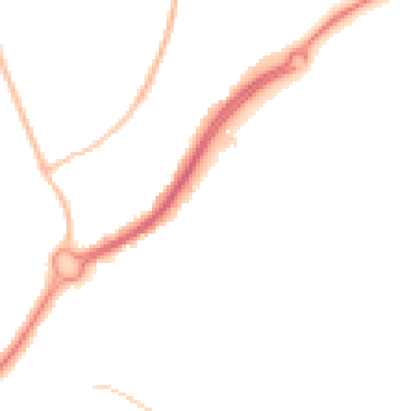 Night-time road noise heatmap for BN23 6TA