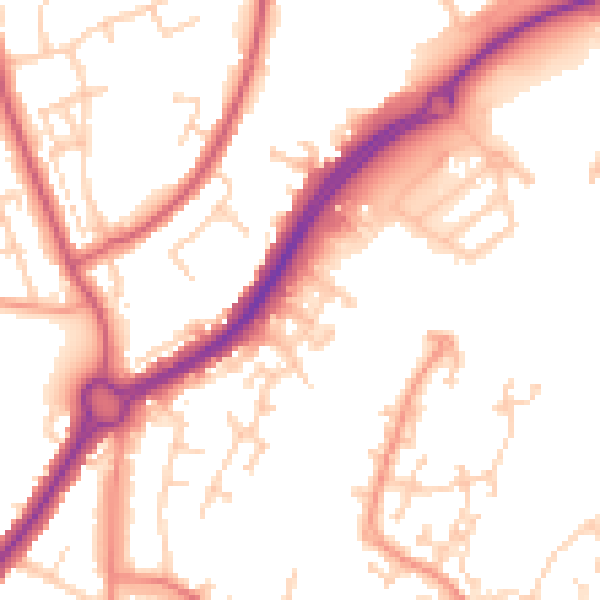 Daytime road noise heatmap for BN23 6TB