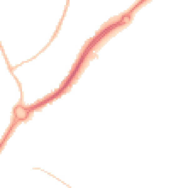 Night-time road noise heatmap for BN23 6TD
