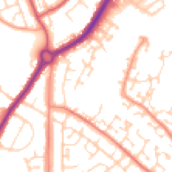 Daytime road noise heatmap for BN23 6TP