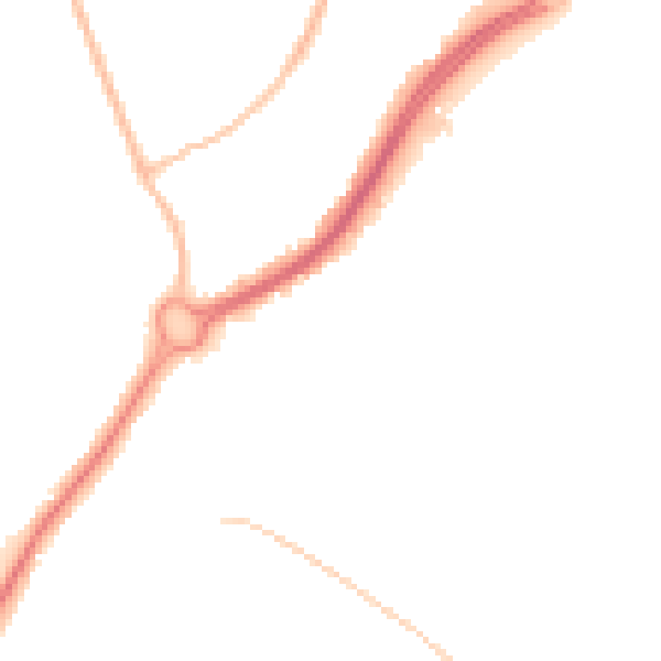 Night-time road noise heatmap for BN23 6TR