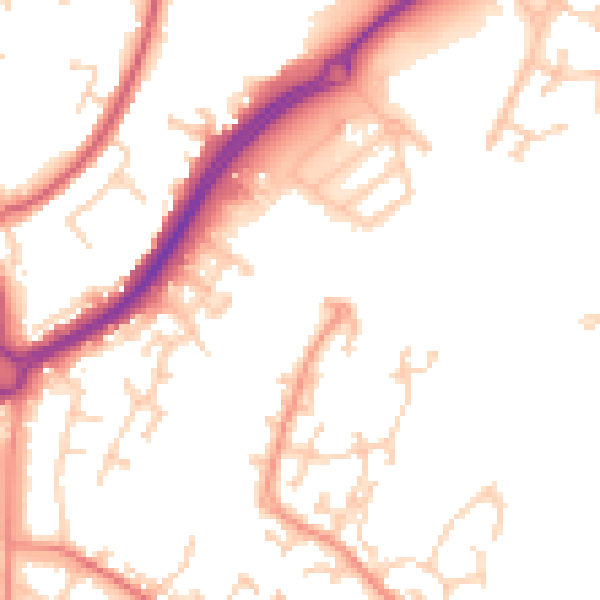 Daytime road noise heatmap for BN23 6UB