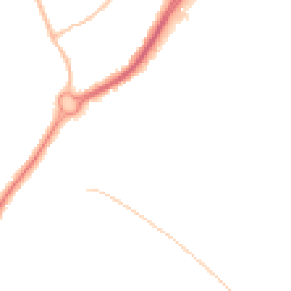 Night-time road noise heatmap for BN23 6UP