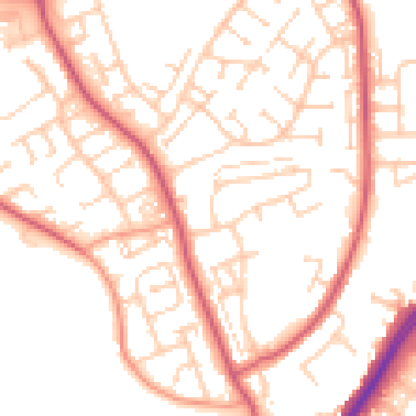 Daytime road noise heatmap for BN23 7EU