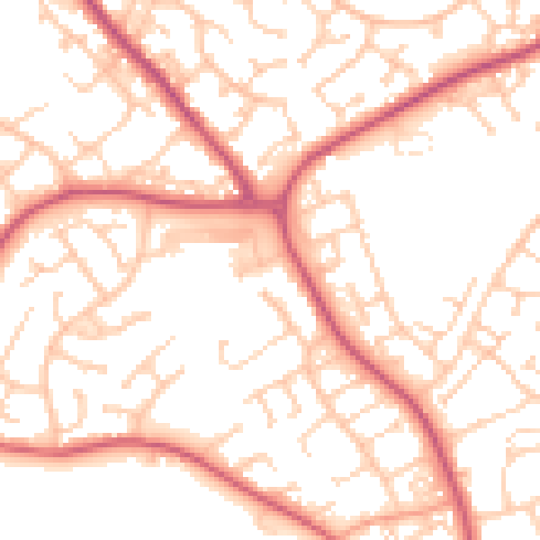 Daytime road noise heatmap for BN23 7FB