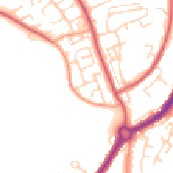 Daytime road noise heatmap for BN23 7NN