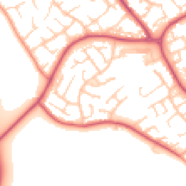 Daytime road noise heatmap for BN23 7SG