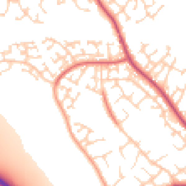 Daytime road noise heatmap for BN23 8DZ