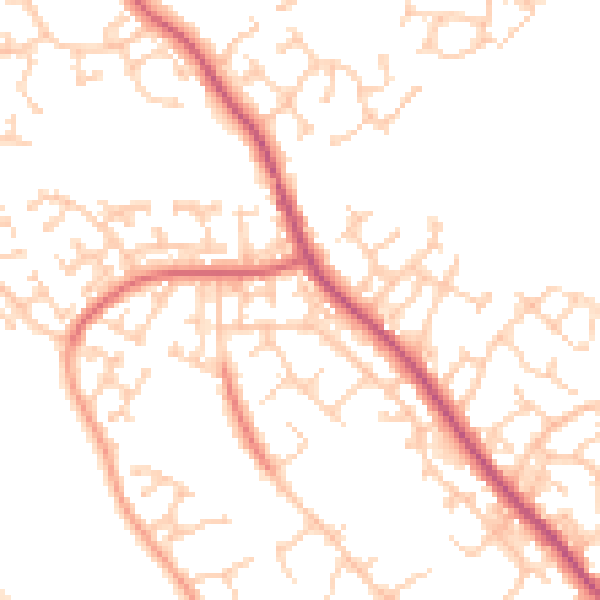Daytime road noise heatmap for BN23 8EA