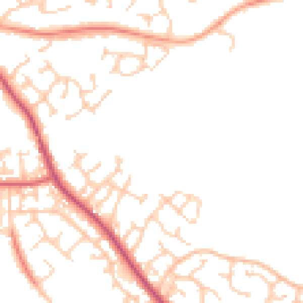 Daytime road noise heatmap for BN23 8FB