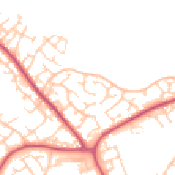 Daytime road noise heatmap for BN23 8HD