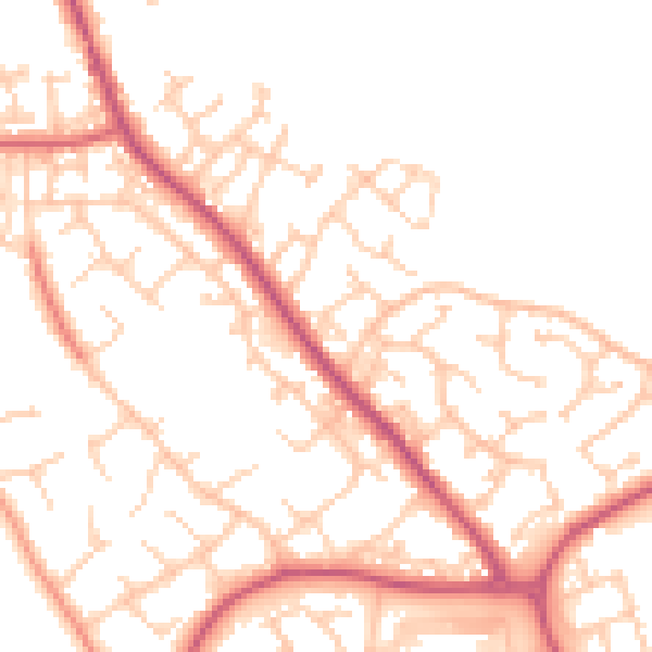 Daytime road noise heatmap for BN23 8HH