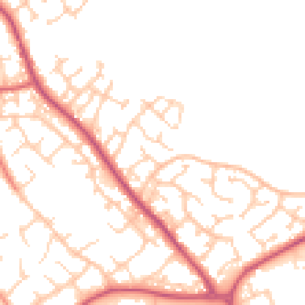 Daytime road noise heatmap for BN23 8HJ