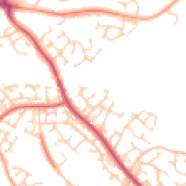 Daytime road noise heatmap for BN23 8HX