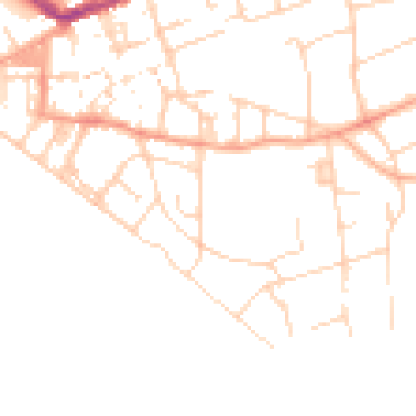 Daytime road noise heatmap for BN25 1BU