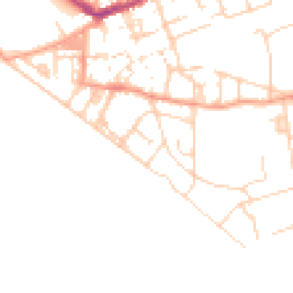 Daytime road noise heatmap for BN25 1DG