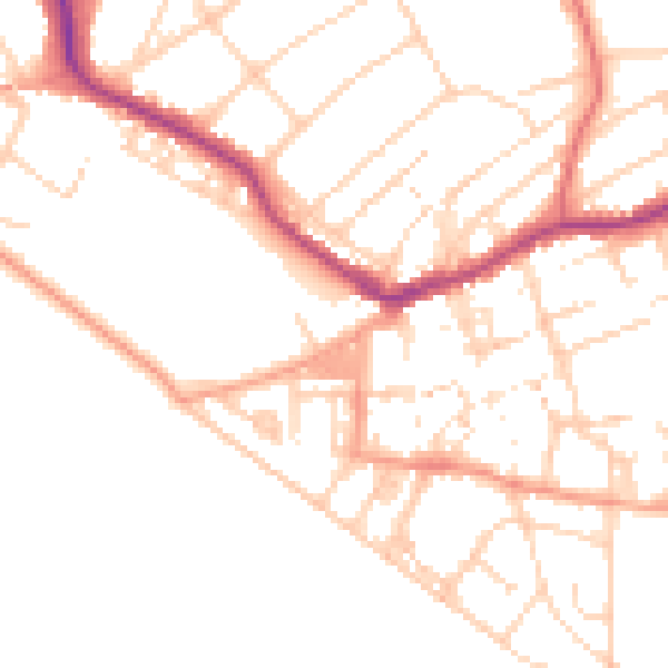 Daytime road noise heatmap for BN25 1DJ