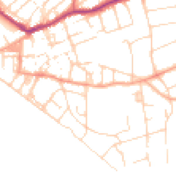 Daytime road noise heatmap for BN25 1FE
