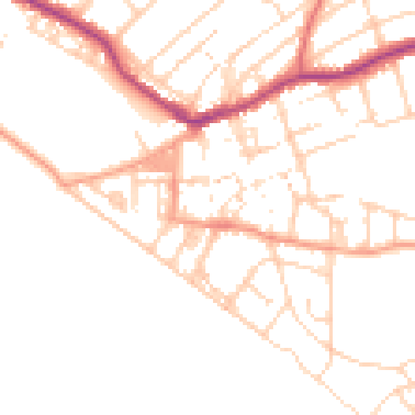 Daytime road noise heatmap for BN25 1HD
