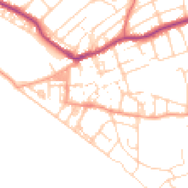Daytime road noise heatmap for BN25 1PG
